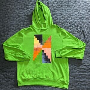 Frame Green Graphic Print Hoodie